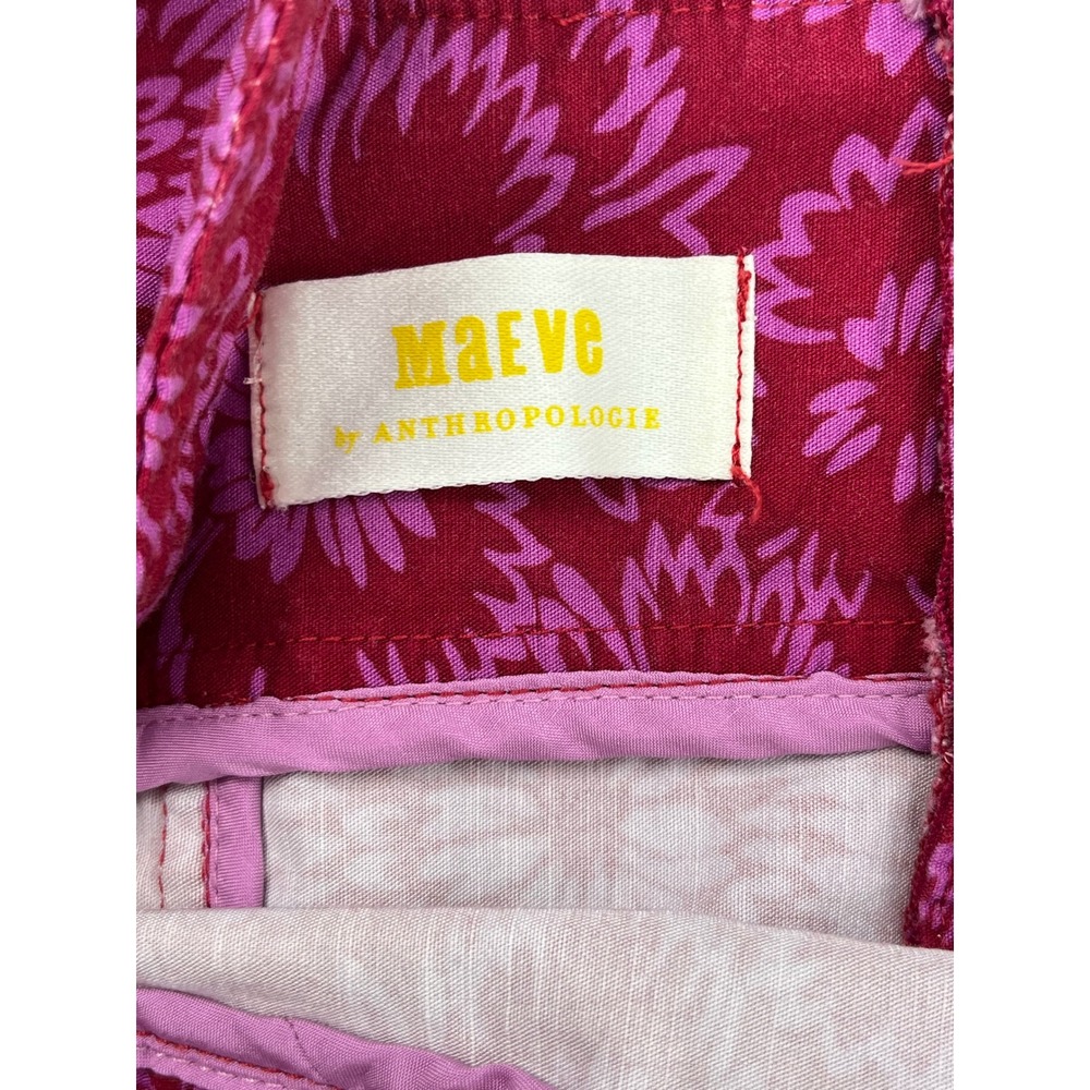 Maeve Anthropologie The Colette Jumpsuit Pink Red Floral Wide Leg Womens Size 2 - Picture 7 of 14